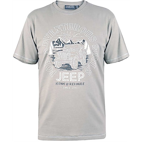 D555 Alderford Official Jeep Adventure Printed T-Shirt Sand
